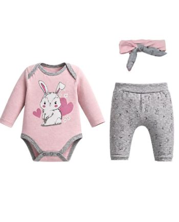 Για κορίτσι βρεφικό σετ με κορδέλα 3 pcs rabbit set