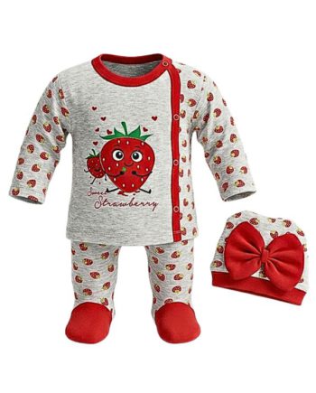 Σετ για νεογέννητο με έντονα χρώματα νεογέννητη φραουλίτσα