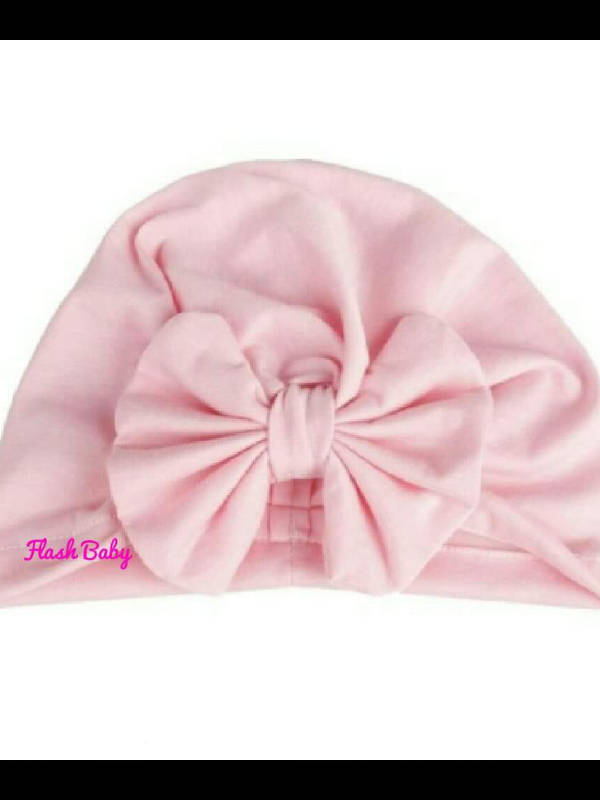 Ροζ τυρμπάν με εντυπωσιακό φιόγκο bow turban