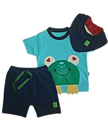 Σετ καλοκαιρινό για αγόρι 3 κομμάτια Happy frog