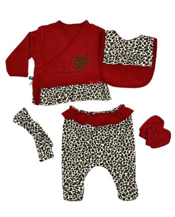 Βρεφικό σετ πέντε κομμάτια μπορντό